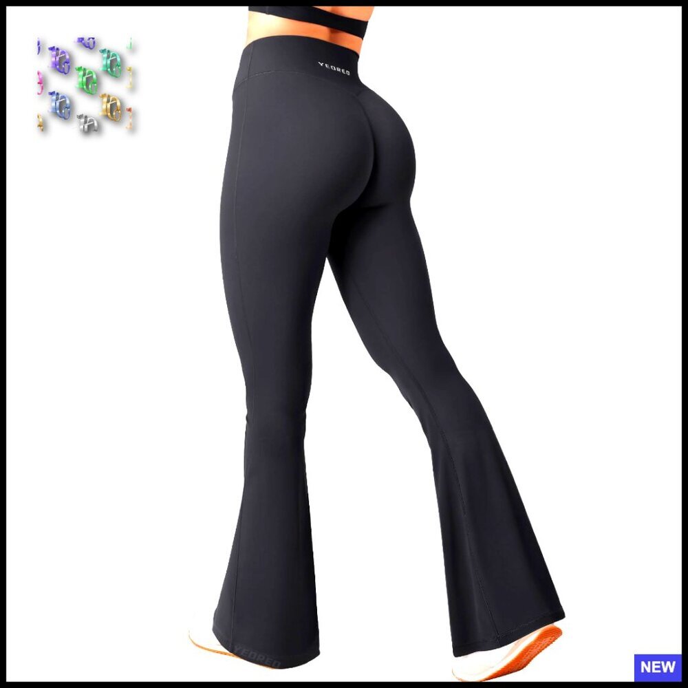 High Waist Flare Leggings Tummy Control Yoga Pants Retro Y2K Chic
